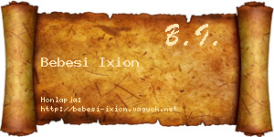 Bebesi Ixion névjegykártya